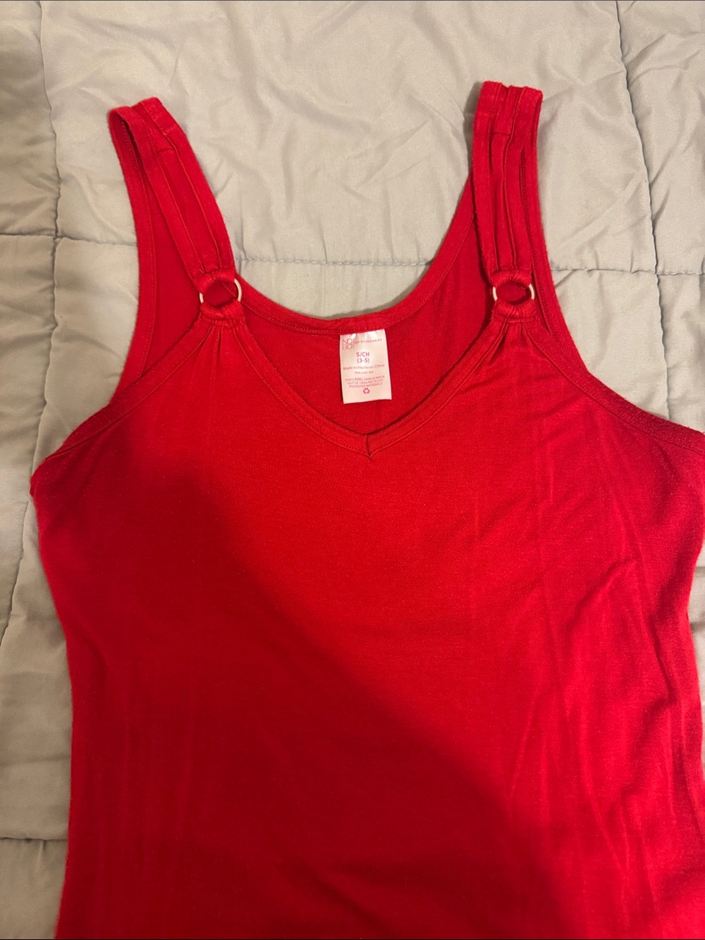 No Boundaries Red Double-Strap Tank with Ring Accents - Picture 2 of 6